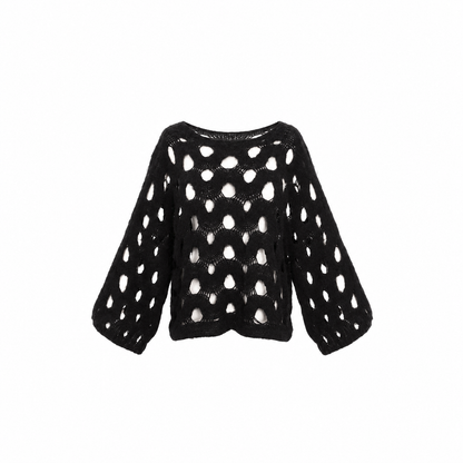 Jersey de Punto Calado Oversize Negro - foto de estudio