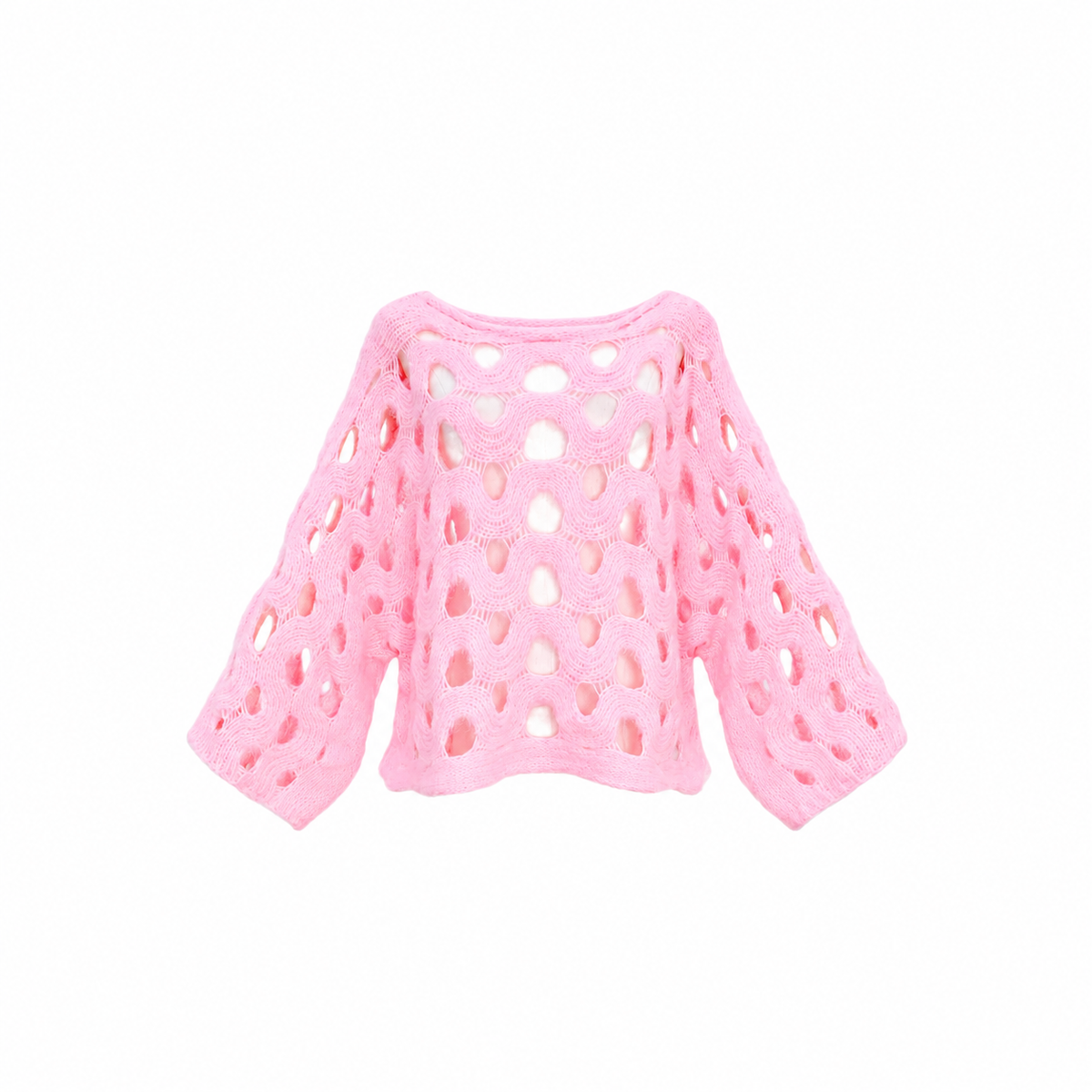Jersey de Punto Calado Oversize Rosa - foto de estudio