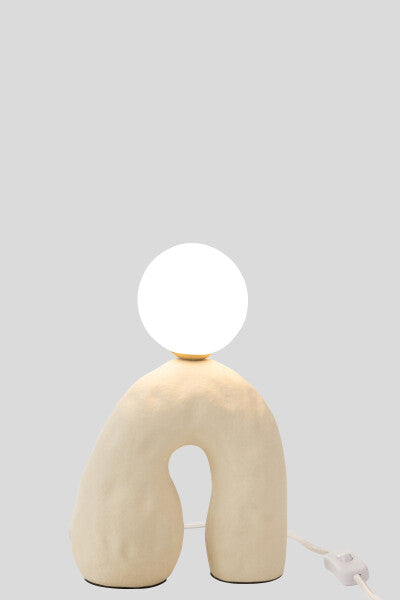 Lámpara U Invertida Globo Piedra Beige