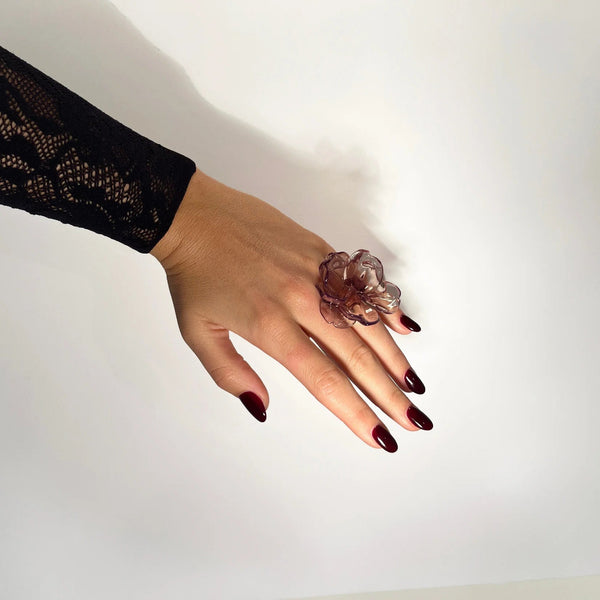 Anillo Flor Mini Magnolia Topo