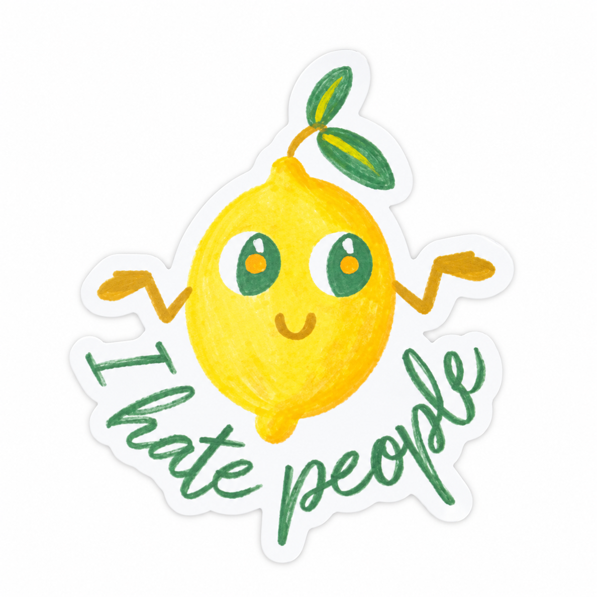 Pegatina limón I hate people