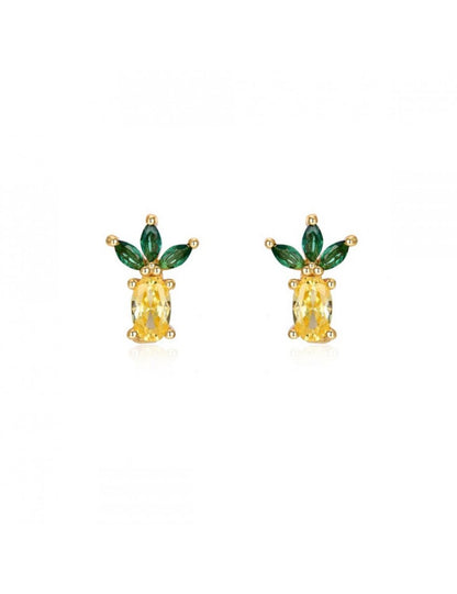Mini Pendientes Piña Brillantes