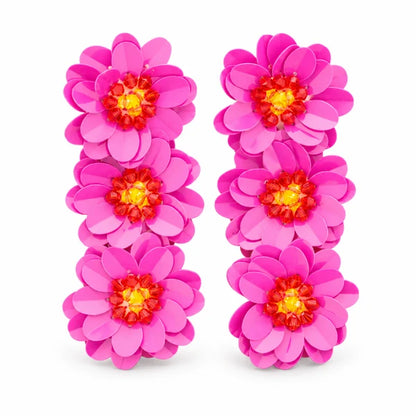 Pendientes Lentejuelas En Triple Flor