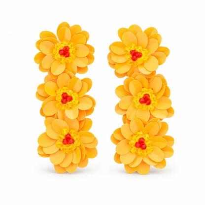Pendientes Lentejuelas En Triple Flor