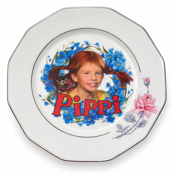 Plato Pippi Långstrump Pippi Calzaslargas sobre fondo blanco
