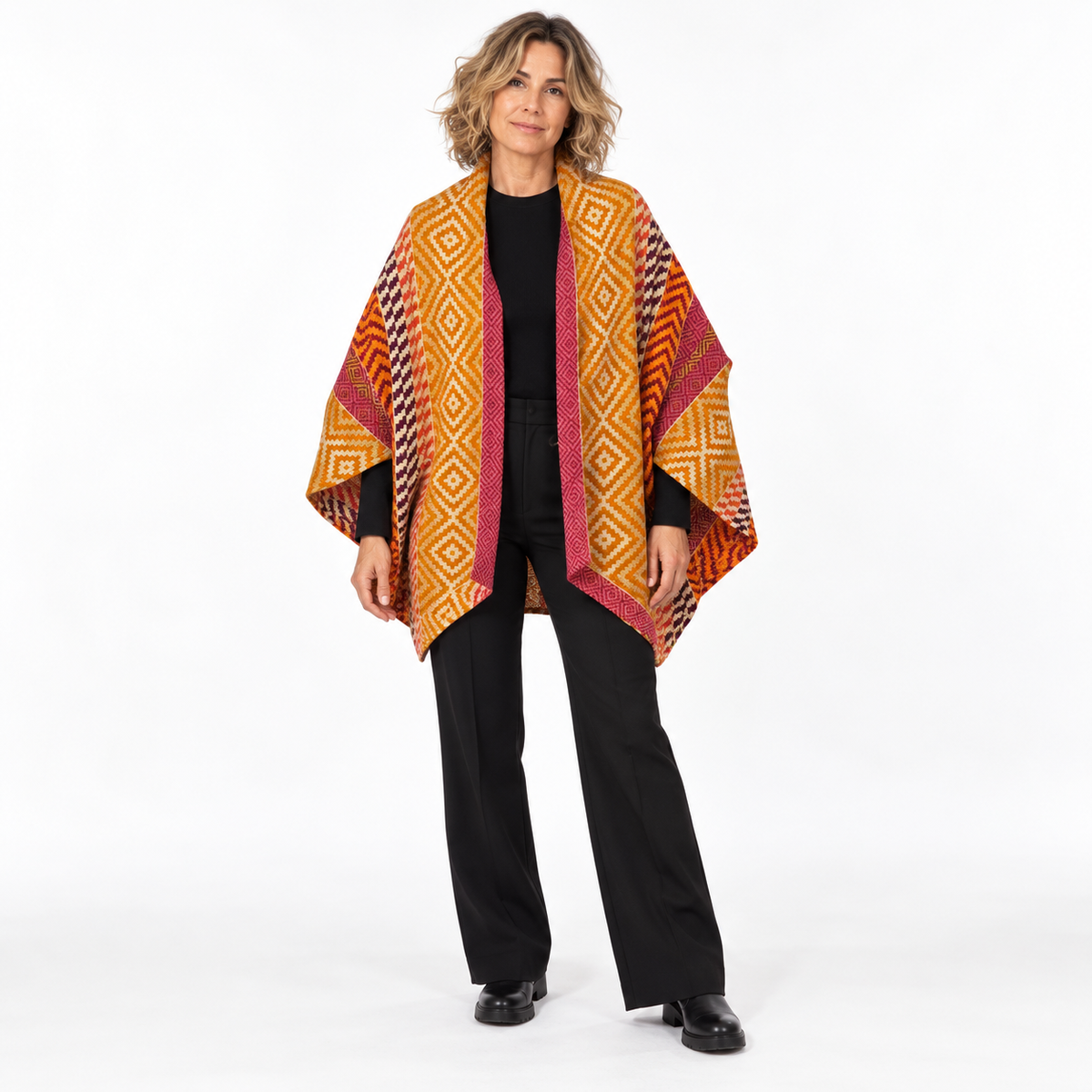 Poncho étnico vista delantera
