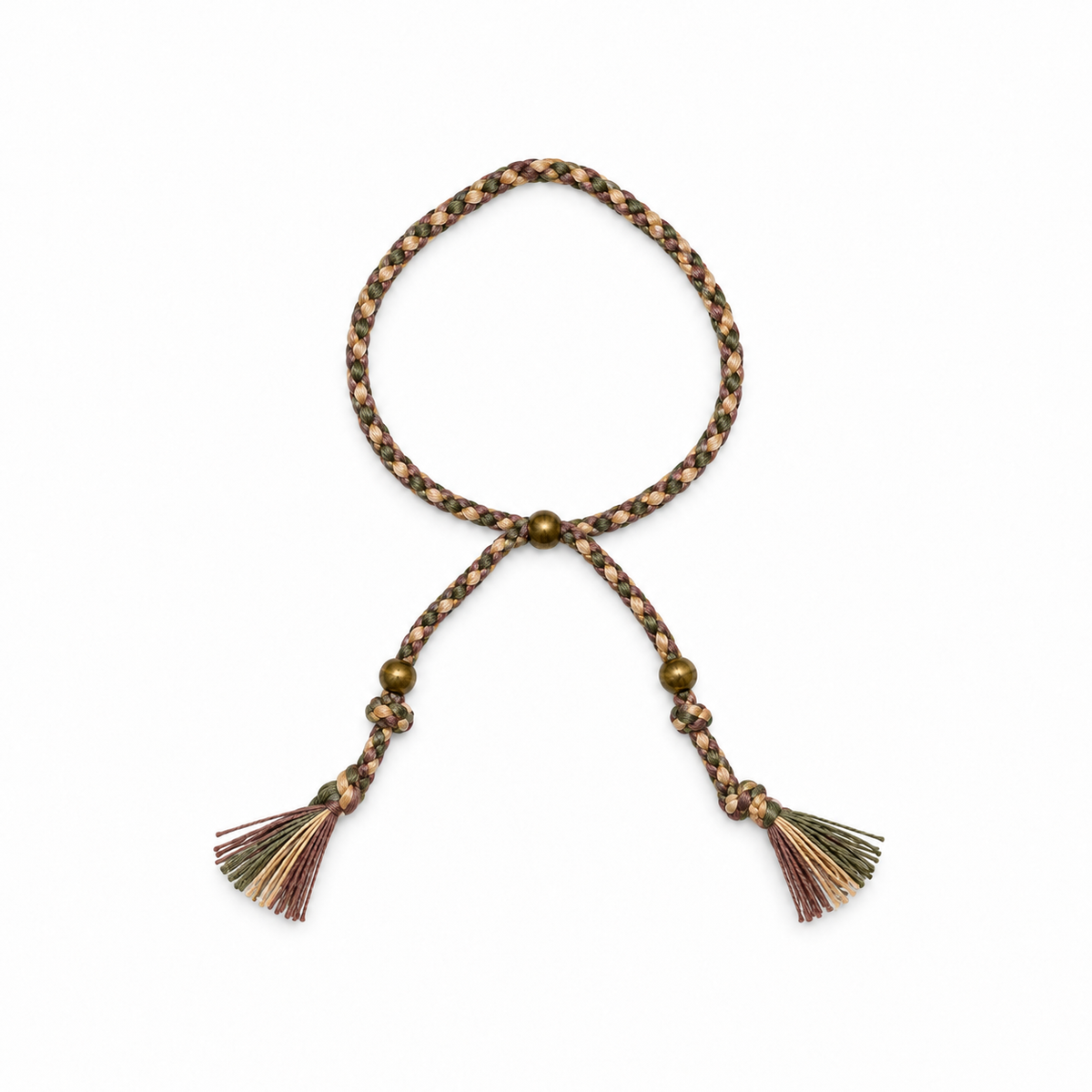 Pulsera étnica trenzada cuerda Tonos tierra