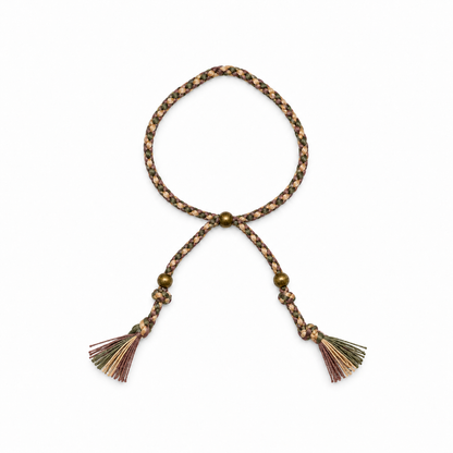 Pulsera étnica trenzada cuerda Tonos tierra