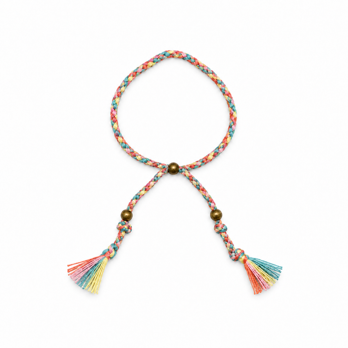 Pulsera étnica trenzada cuerda Multicolor