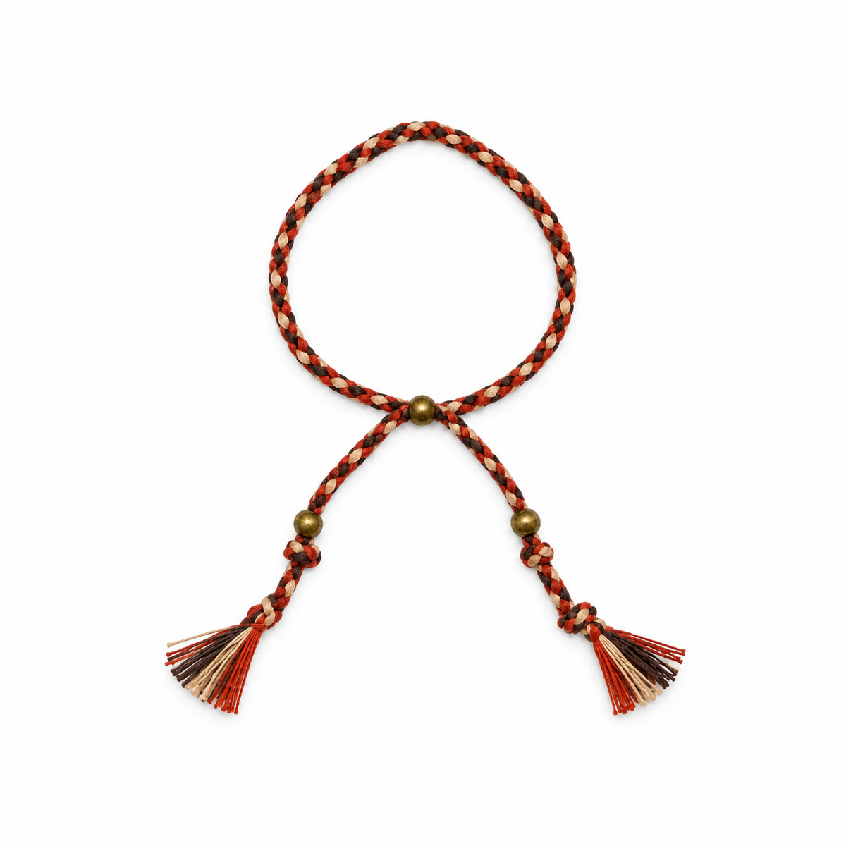 Pulsera étnica trenzada cuerda Naranja y marrón