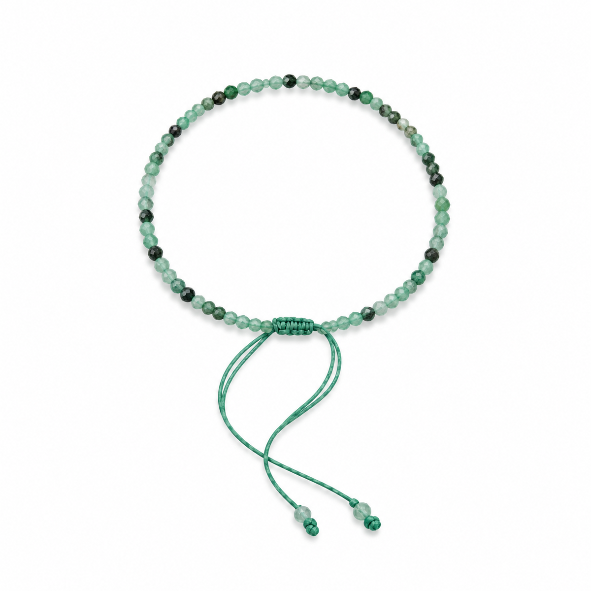 Pulsera Piedras Naturales - Piedra verde floral