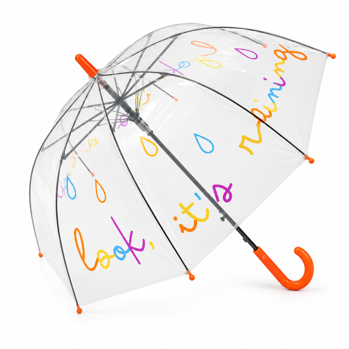 Paraguas Infantil Transparente Loook Its Raining - Foto de estudio con fondo blanco