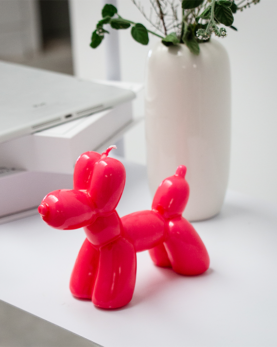 Vela Perro Globo Fucsia
